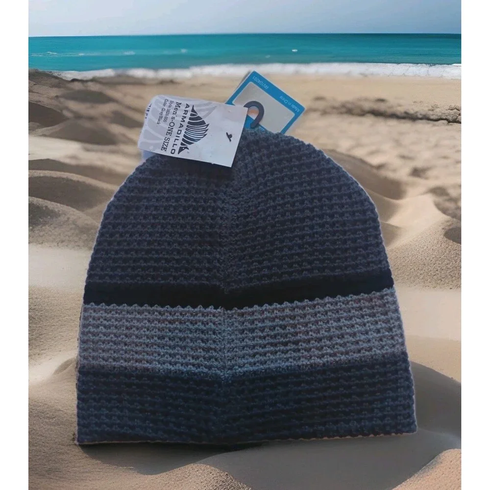 Beanie Cap, Unisex, Two Tone Gray, and Black